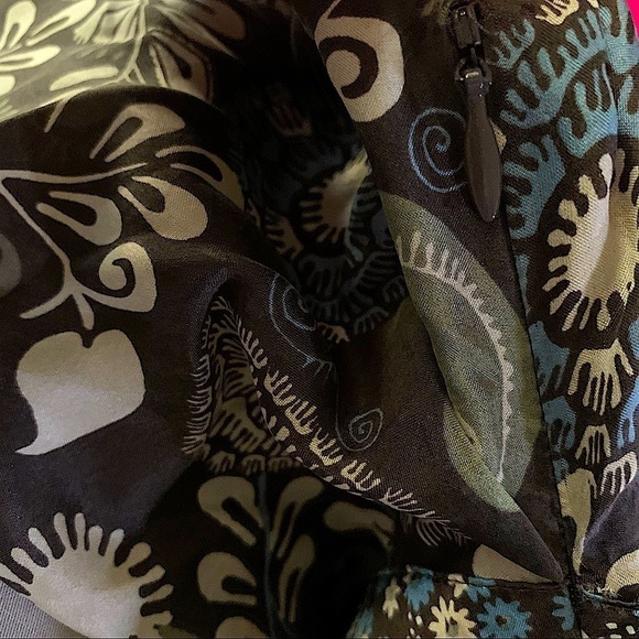 EXPRESS Design Studio Brown and Blue Silk Print Kimono Sleeve Dress Size XS - Picture 4 of 5